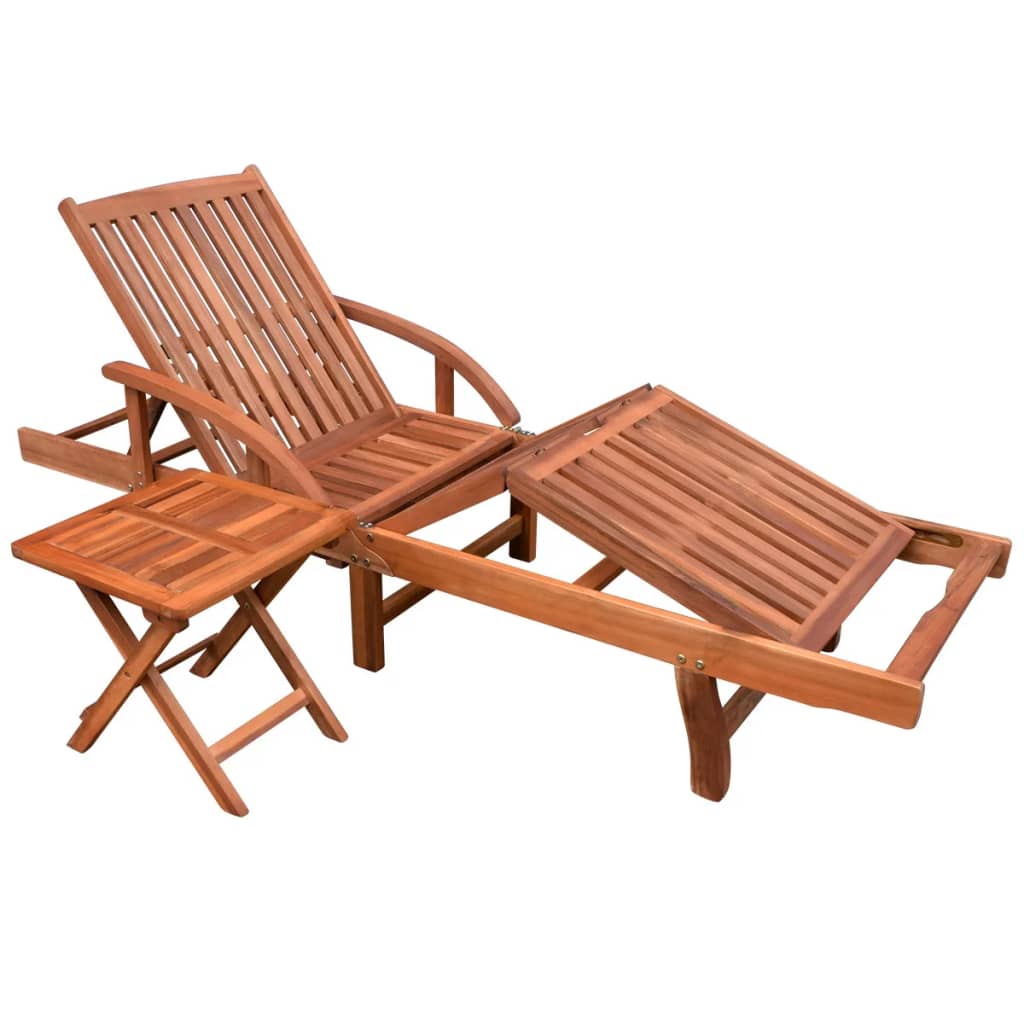 Akazienholz Sonnenliege mit Tisch