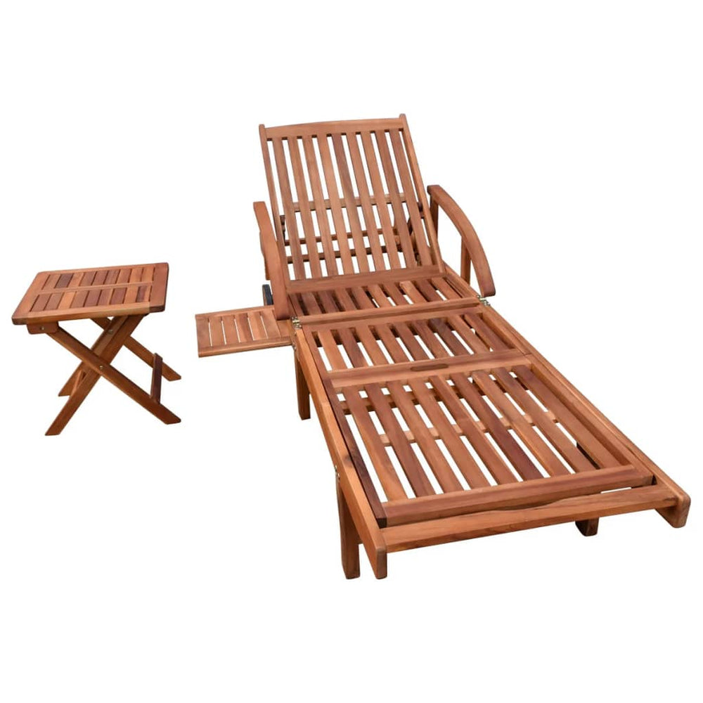Akazienholz Sonnenliege mit Tisch
