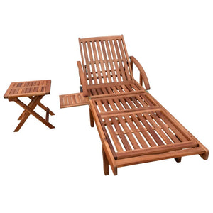 Akazienholz Sonnenliege mit Tisch
