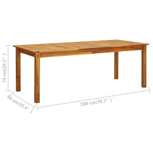 Massivholz Gartentisch Akazie 200x90 cm