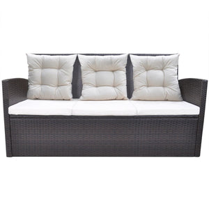 6-tlg. Garten Essgruppe Poly Rattan Braun