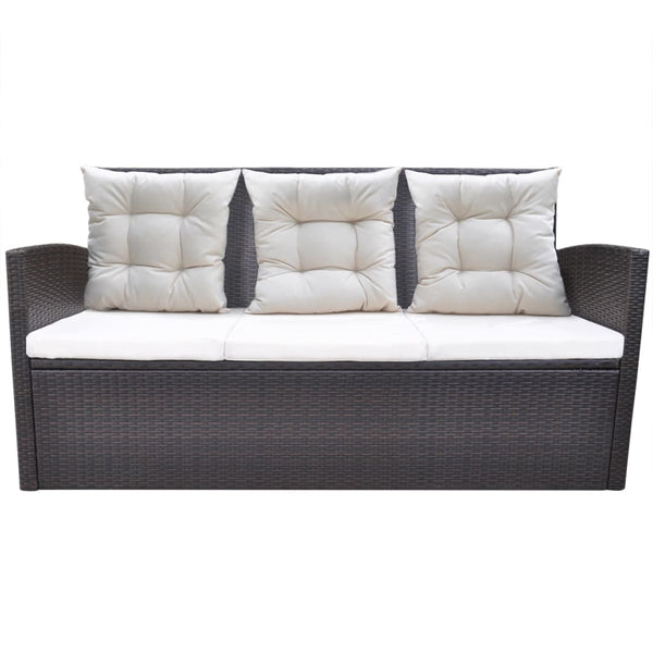 6-tlg. Garten Essgruppe Poly Rattan Braun