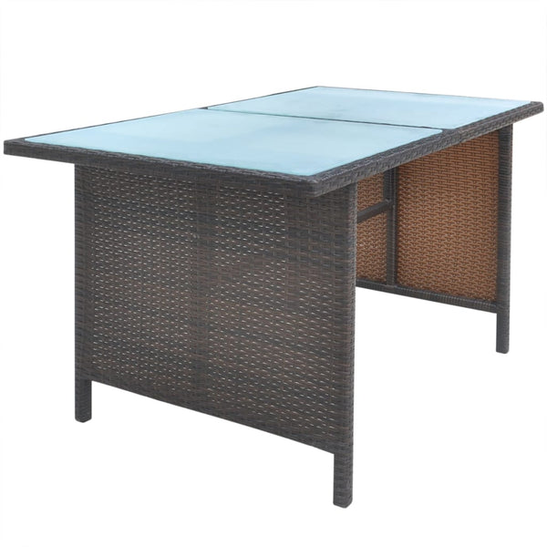 6-tlg. Garten Essgruppe Poly Rattan Braun