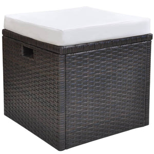 6-tlg. Garten Essgruppe Poly Rattan Braun
