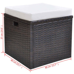 6-tlg. Garten Essgruppe Poly Rattan Braun
