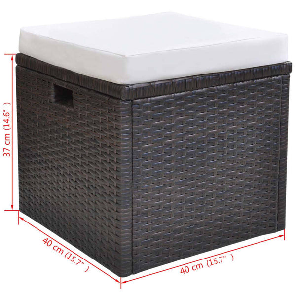 6-tlg. Garten Essgruppe Poly Rattan Braun