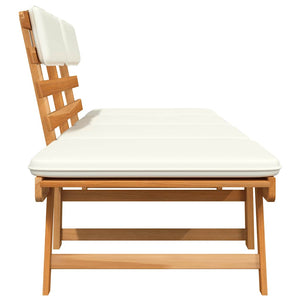 vidaXL Banc de jardin 2-en-1 avec coussins 190 cm Bois d'acacia massif