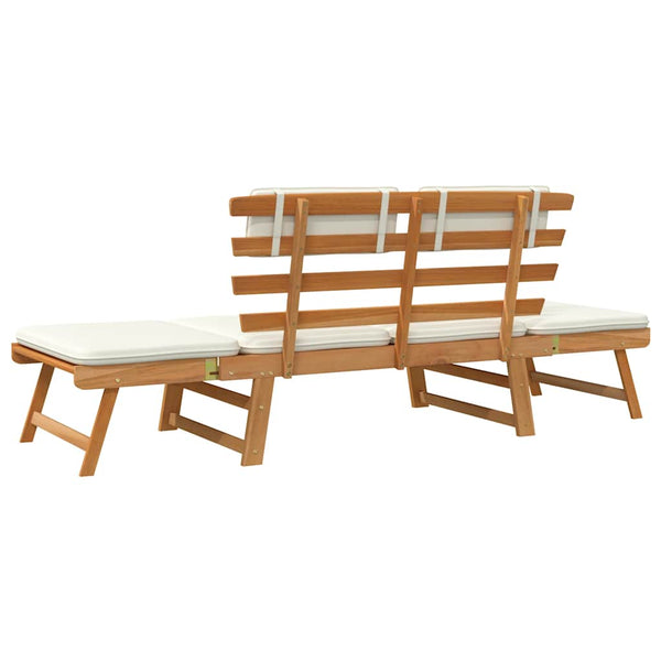vidaXL Banc de jardin 2-en-1 avec coussins 190 cm Bois d'acacia massif