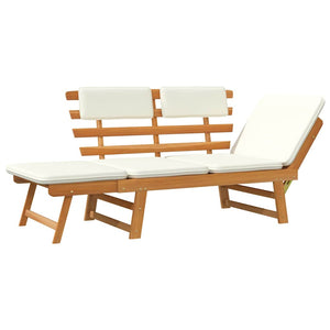 vidaXL Banc de jardin 2-en-1 avec coussins 190 cm Bois d'acacia massif