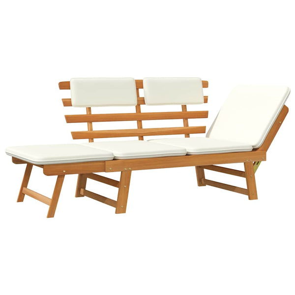 vidaXL Banc de jardin 2-en-1 avec coussins 190 cm Bois d'acacia massif