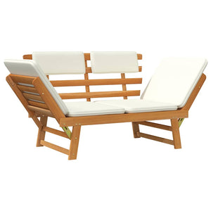 vidaXL Banc de jardin 2-en-1 avec coussins 190 cm Bois d'acacia massif