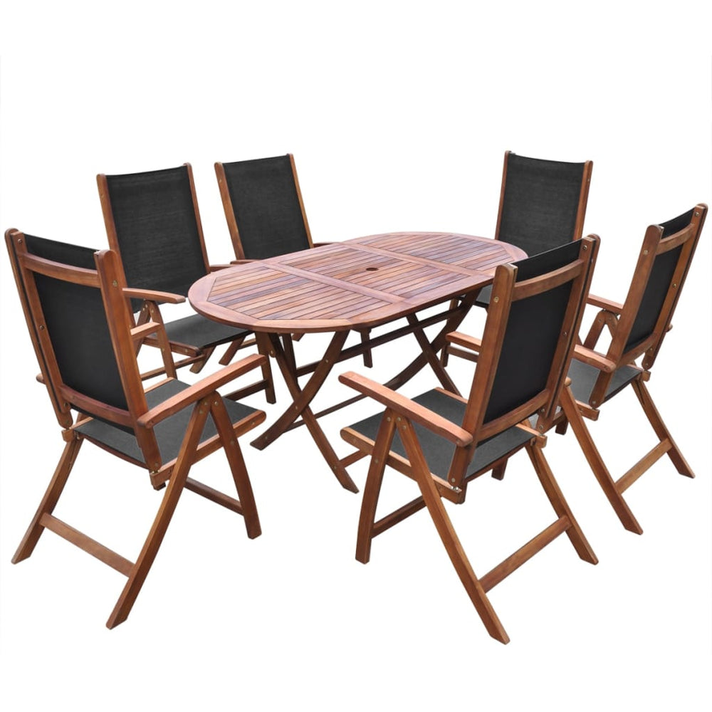 vidaXL Salon de jardin à dîner 9 pcs avec coussins Bois d'acacia massif