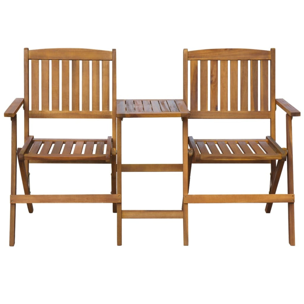 Klappbare Gartenbank mit Tisch, Akazie Massivholz