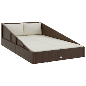 Gartenbett Braun Poly Rattan 110x200 cm