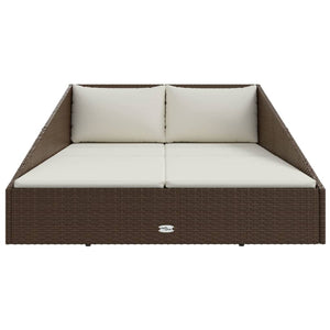 Gartenbett Braun Poly Rattan 110x200 cm