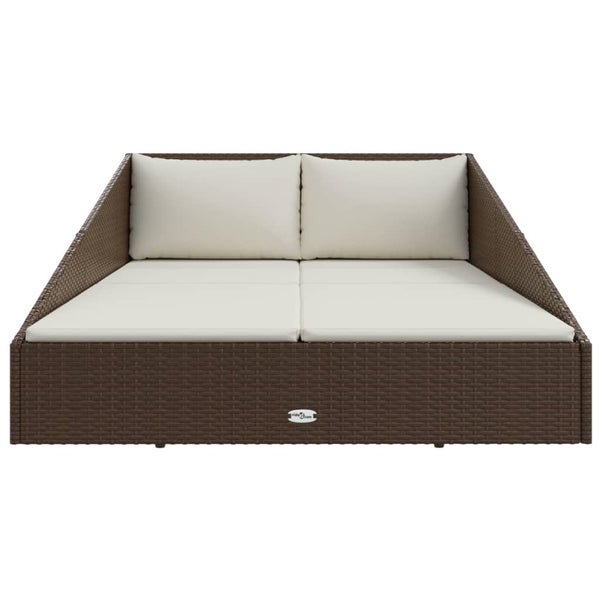 Gartenbett Braun Poly Rattan 110x200 cm