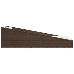 Gartenbett Braun Poly Rattan 110x200 cm