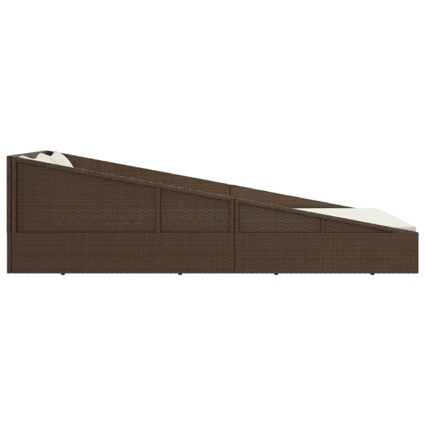 Gartenbett Braun Poly Rattan 110x200 cm