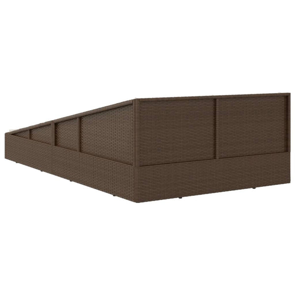 Gartenbett Braun Poly Rattan 110x200 cm