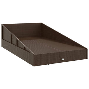 Gartenbett Braun Poly Rattan 110x200 cm