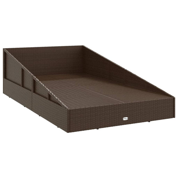 Gartenbett Braun Poly Rattan 110x200 cm