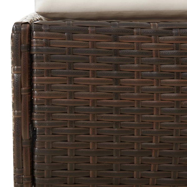 Gartenbett Braun Poly Rattan 110x200 cm