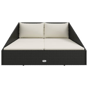 Schwarzes Gartenbett 110x200 cm Poly Rattan