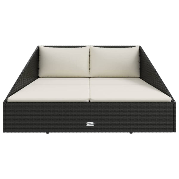 Schwarzes Gartenbett 110x200 cm Poly Rattan