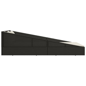 Schwarzes Gartenbett 110x200 cm Poly Rattan