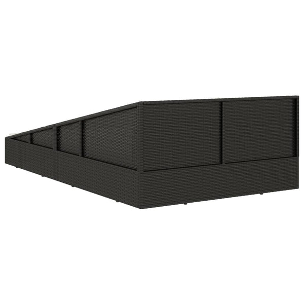 Schwarzes Gartenbett 110x200 cm Poly Rattan
