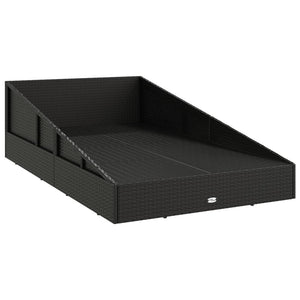 Schwarzes Gartenbett 110x200 cm Poly Rattan