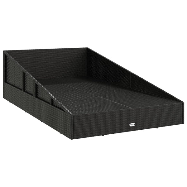 Schwarzes Gartenbett 110x200 cm Poly Rattan