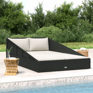 Schwarzes Gartenbett 110x200 cm Poly Rattan