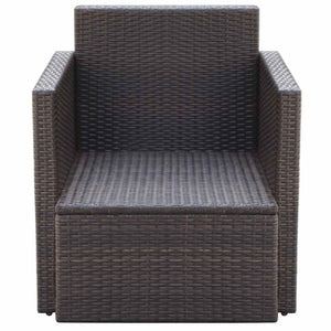 Gartenstuhl Poly Rattan Braun mit Kissen