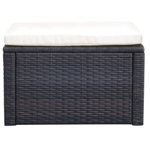 Rattan Hocker mit Kissen Braun 53x53 cm