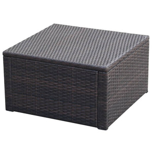 Rattan Hocker mit Kissen Braun 53x53 cm