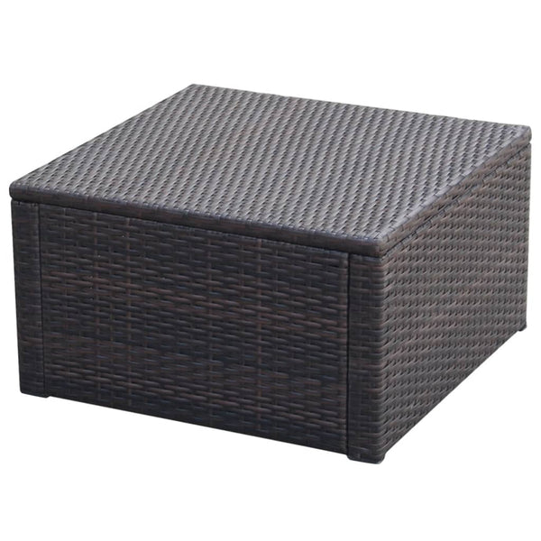 Rattan Hocker mit Kissen Braun 53x53 cm