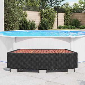 Spa-Einstiegsstufe aus Polyrattan, Schwarz