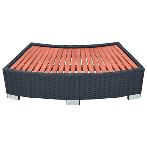 Spa-Einstiegsstufe aus Polyrattan, Schwarz