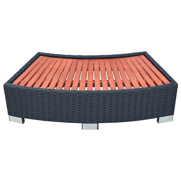 Spa-Einstiegsstufe aus Polyrattan, Schwarz