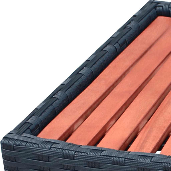 Spa-Einstiegsstufe aus Polyrattan, Schwarz