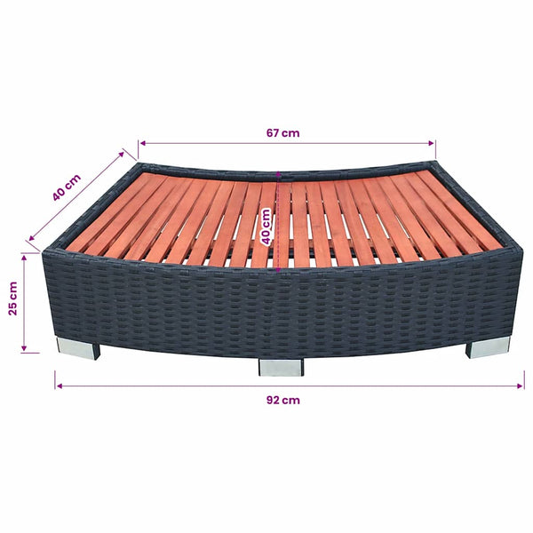 Spa-Einstiegsstufe aus Polyrattan, Schwarz