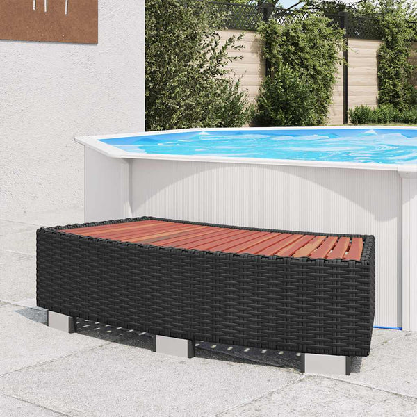Spa-Einstiegsstufe aus Polyrattan, Schwarz