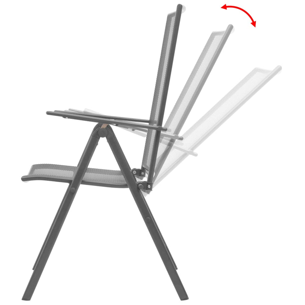 Stapelbare Gartenstühle 2er Set Stahl Grau