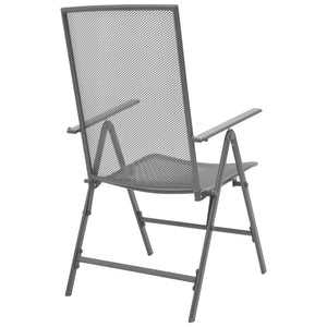 Stapelbare Gartenstühle 2er Set Stahl Grau