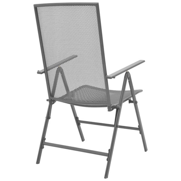 Stapelbare Gartenstühle 2er Set Stahl Grau