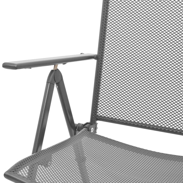 Stapelbare Gartenstühle 2er Set Stahl Grau