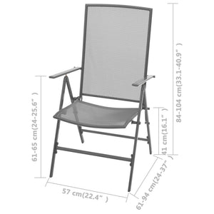 Stapelbare Gartenstühle 2er Set Stahl Grau