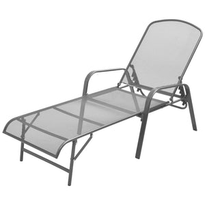 vidaXL Steel Sun Lounger Anthracite