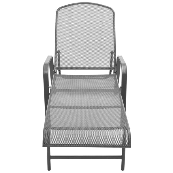 vidaXL Steel Sun Lounger Anthracite